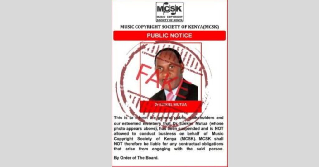 Ezekiel Mutua's Suspension as MCSK CEO Amid Financial Scandal Debunked as Fake News